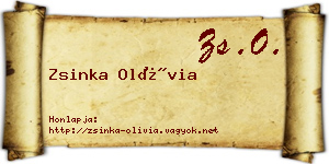 Zsinka Olívia névjegykártya